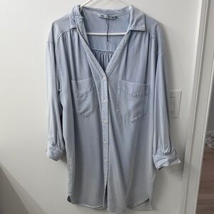 NWOT Zara Sky Blue Denim Dress/Shirt